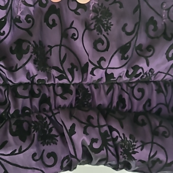Women's jacket purple with black velvet designs size 10 - Picture 5 of 9